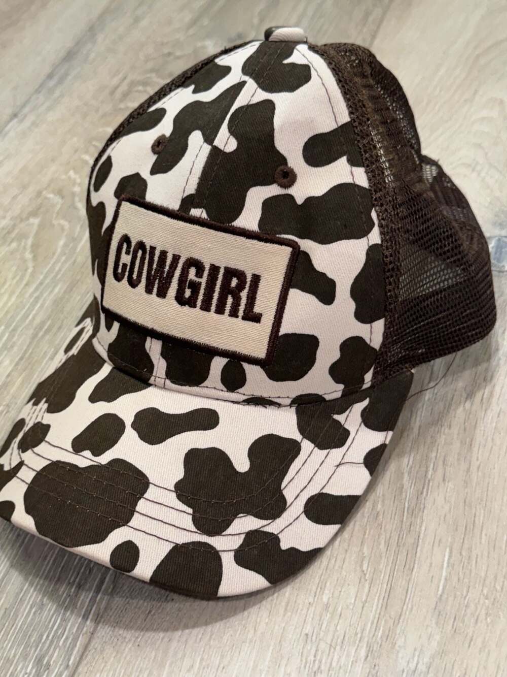 C.C Cowgirl Cow Print Trucker Hat Western Rodeo Rancher Mesh Snapback